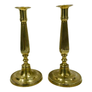 Pair of French 18th Century Brass Candle Sticks