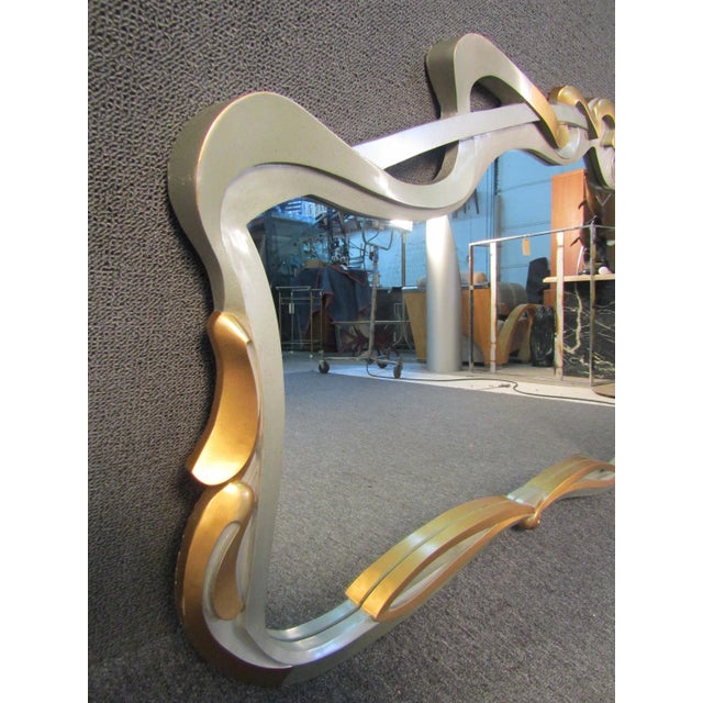 1970s 1970s Vintage Modern Decorative Wooden Mirror For Sale - Image 5 of 8