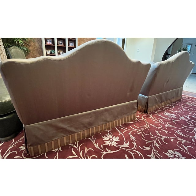 Wood Century Furniture High Back Settee - Set of 2 For Sale - Image 7 of 12