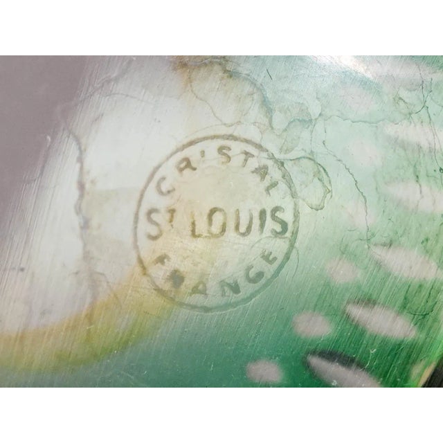 Glass Mid 20th Century St Louis Crystal France Thistle Green & Gold Encrusted Tumbler Glass For Sale - Image 7 of 8