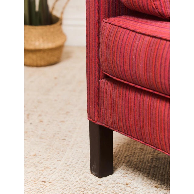 Raspberry Red Mid 20th Century Styled After Dunbar Sofa For Sale - Image 8 of 8