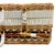 Vintage Gucci Inspired Bamboo Wicker Picnic Basket Case With Red, Black and White Striped Weave For Sale - Image 4 of 9