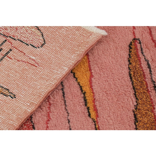 Pink Vintage Turkish Rug in Pink With Colorful Geometric Patterns, From Rug & Kilim For Sale - Image 8 of 8