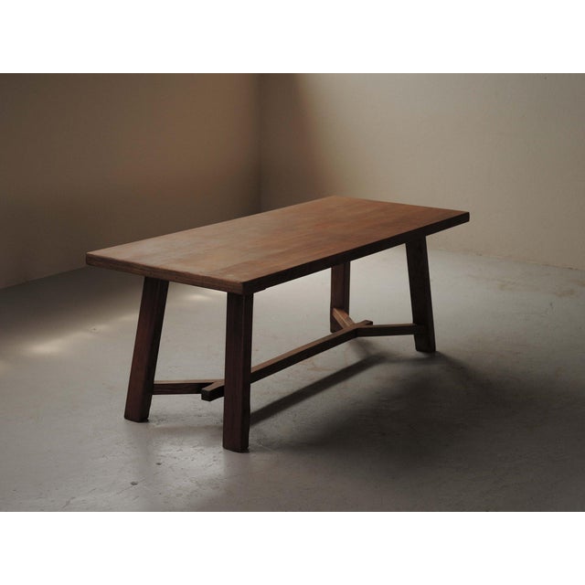 Brutalist Oak Dining Table, France, 1970s For Sale - Image 13 of 18