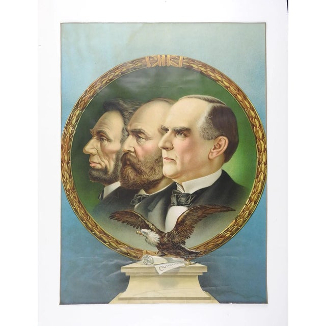 American 1900s Presidential Lincoln McKinley Garfield Memorial Chromolithograph For Sale - Image 3 of 3