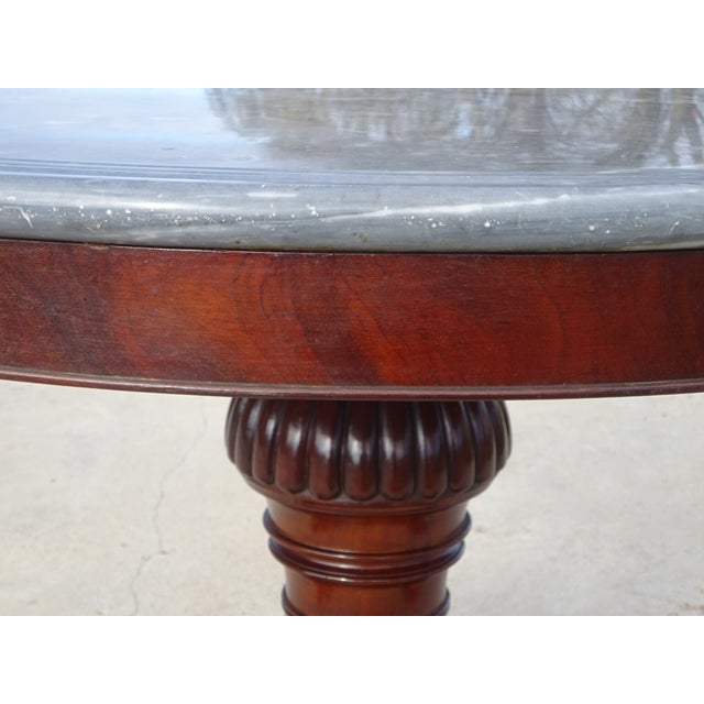 Restoration Pedestal Table with Rotating Marble Top For Sale - Image 9 of 18