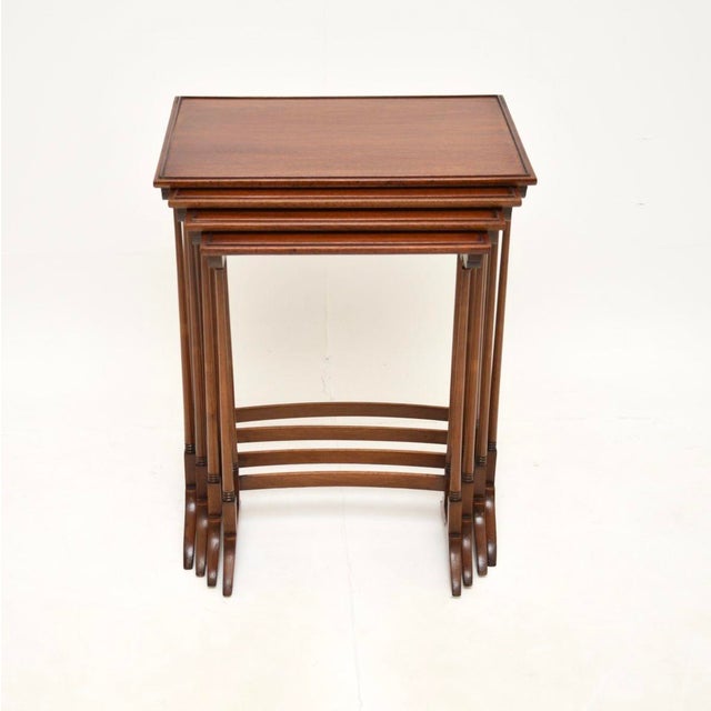 A smart and very useful antique nest of four tables. They were made in England, they date from around the 1900-1920...