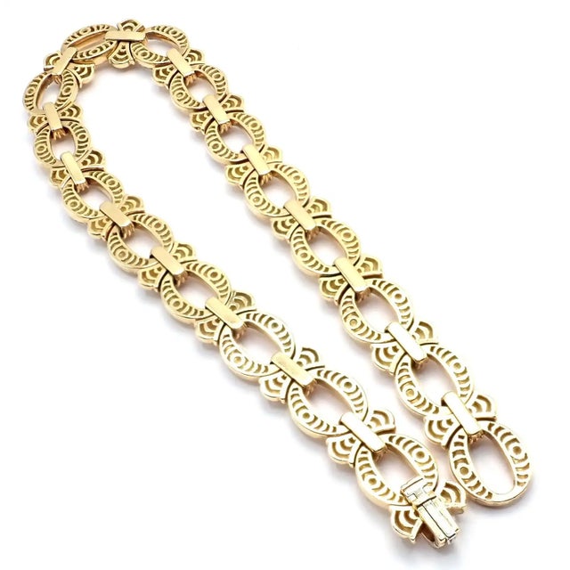 Vintage Bvlgari Bulgari Diamond Yellow Gold Link Necklace For Sale - Image 11 of 11