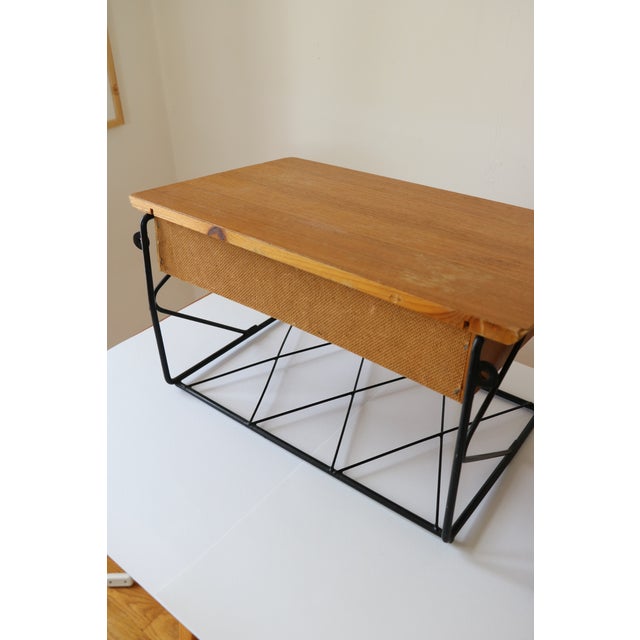 Wood Scandinavian String Wall-Mounted Bedside Tables, 1960, Set of 2 For Sale - Image 7 of 18