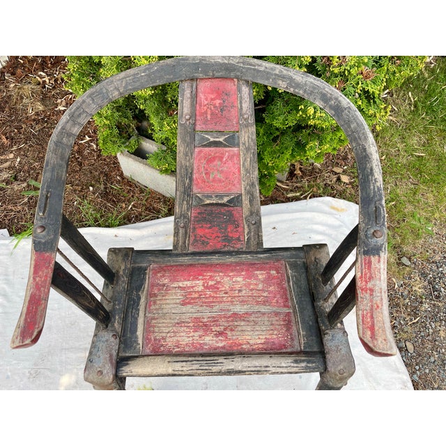 Wood Late 19th-Early 20th Century Chinese Horseshoe Back Armchair For Sale - Image 7 of 12