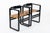 Verner Panton Mid Century Modern Black Lacquer and Brown Leather Arm Chairs 1970s For Sale - Image 4 of 15