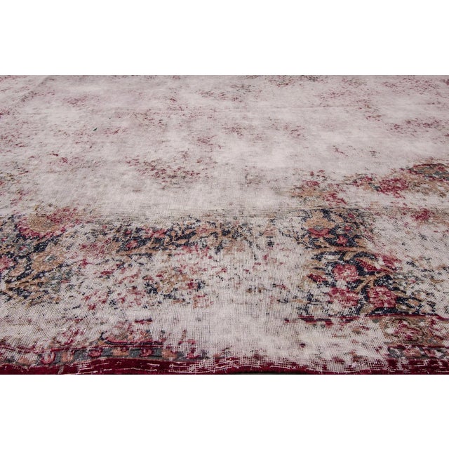 Traditional Vintage Distressed OverdyedWool Rug For Sale - Image 3 of 8