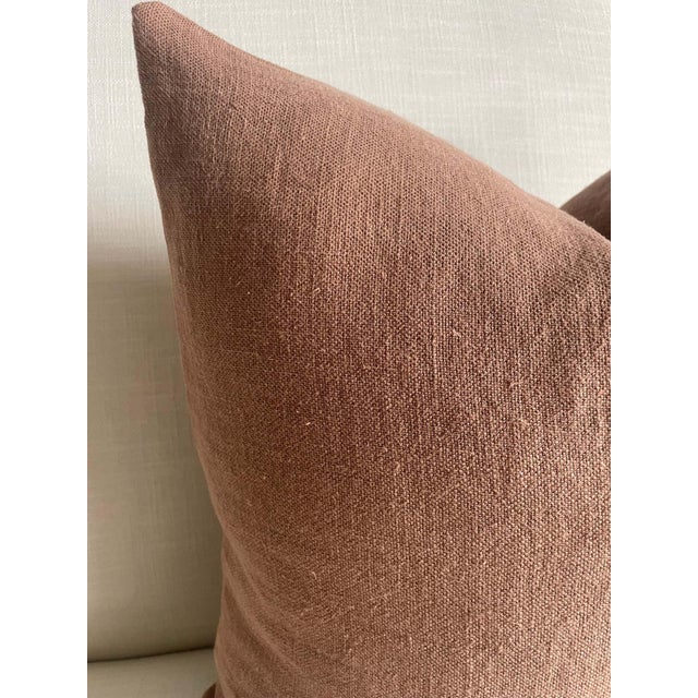 Not Yet Made - Made To Order Belgian Linen Pillow Cover in Cinnamon With Insert For Sale - Image 5 of 6