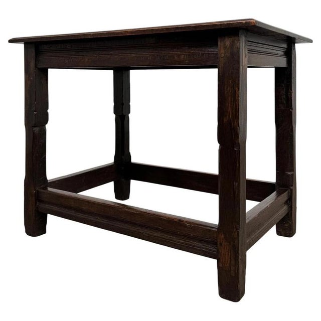 18th Century Antique English Georgian Joined Oak Side Table For Sale - Image 9 of 9