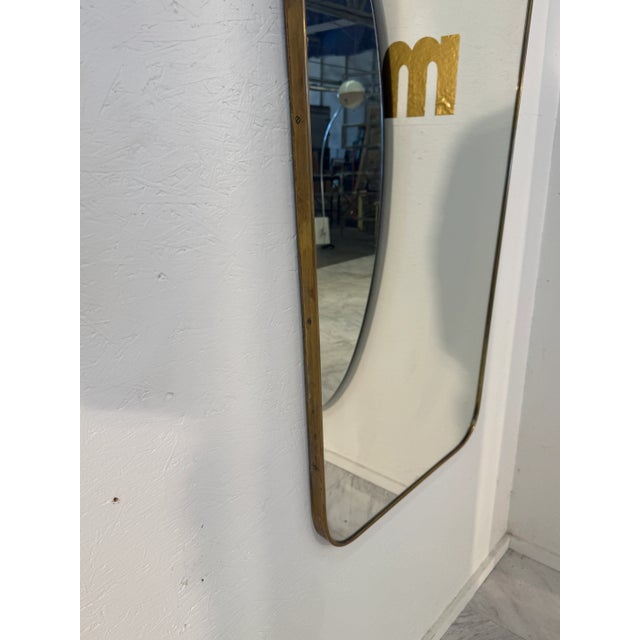 Italian Italian Mid-Century Brass Framed Wall Mirrors, 1950s For Sale - Image 3 of 7