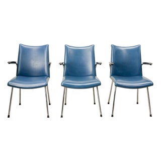 Dutch Chromed Dining Chairs from Gebr. De Wit, 1960s, Set of 3 For Sale