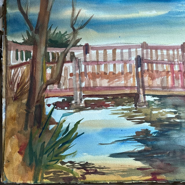 Title: Unknown Bridge Medium: Watercolor on paper Dimensions: 30 x 22 inches Artist: Robert R. Doty Description: This...