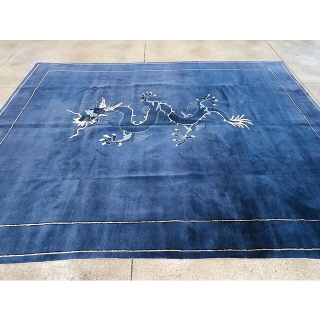 Galerie Shabab Collection Mid-20th Century Chinese Peking Small Room Size Carpet For Sale - Image 4 of 8