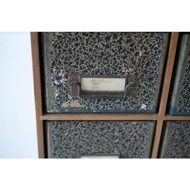 1960s Midcentury Apothecary Card Catalog Cabinet For Sale - Image 4 of 11