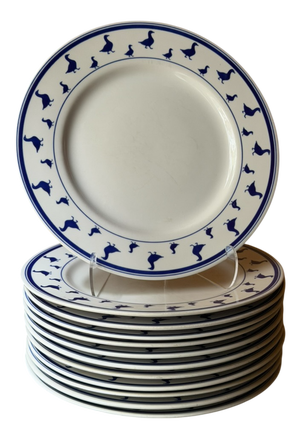 Blue Bird Plate from Mirabell Porcellane, 1960s, Set of 31
