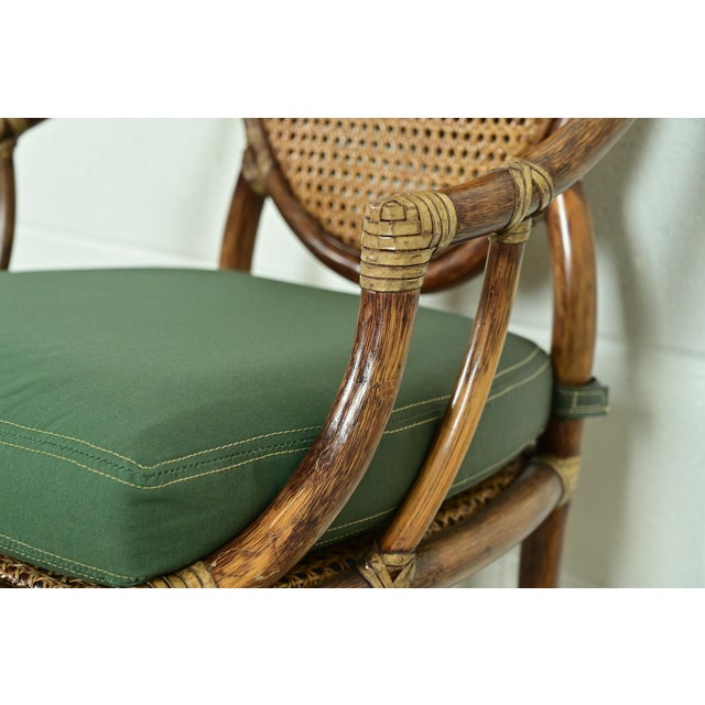 McGuire Hollywood Regency Organic Modern Bamboo and Cane Armchairs, Set of Four For Sale - Image 9 of 16