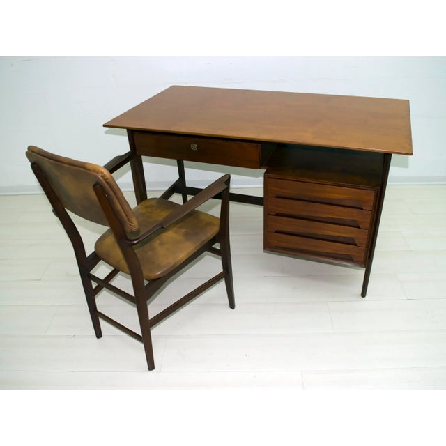 Italian Set with Teak Desk & Chair by Vittorio Dassi, 1950s, Set of 2 For Sale - Image 18 of 18