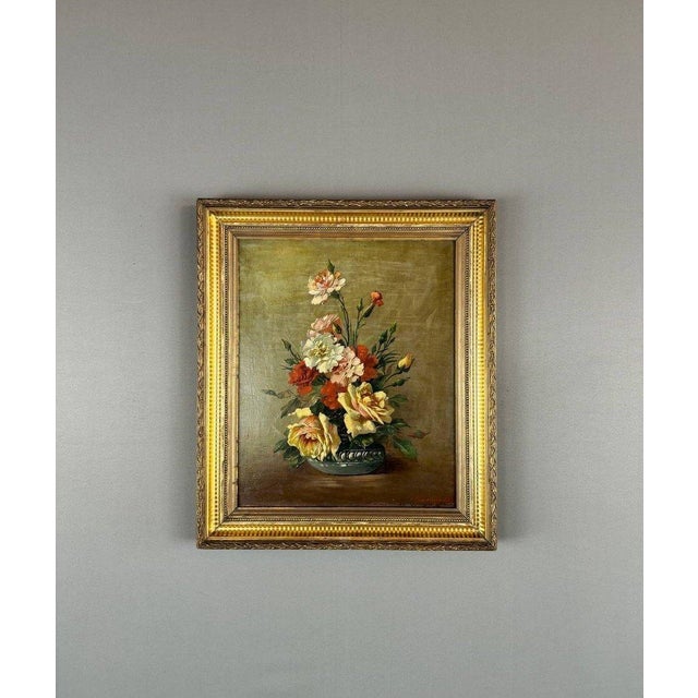 French School Artist, Floral Still Life, Early 20th Century, Oil Painting on Canvas, Framed For Sale - Image 10 of 10