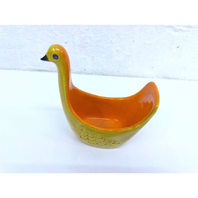 Mid-Century Modern Italian Studio Ceramic Goose Bowl by Aldo Londi for Bitossi, 1960s For Sale - Image 3 of 12