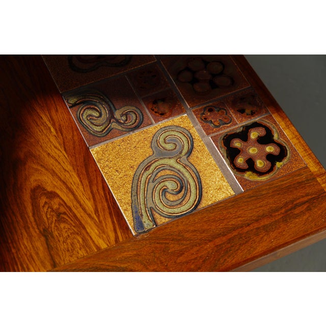 Danish Rosewood Coffee Table with Ceramic Tiles by Tue Poulsen, 1970s For Sale - Image 15 of 18