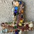 Late 20th-Century Mosaic-Style Faux "Jeweled" Stone, Glass & Wood Cross Wall Hanging For Sale - Image 9 of 16