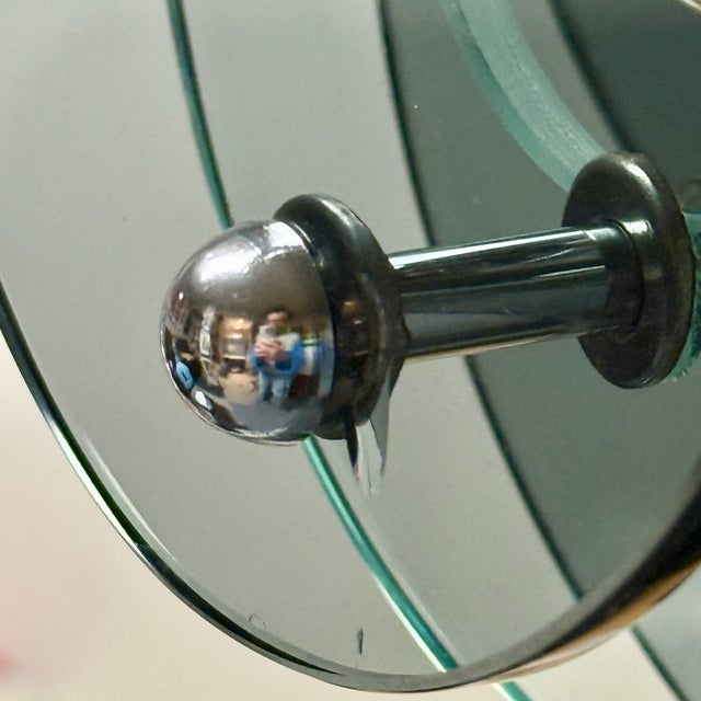 Space Age Hanging Lamp in Chrome Metal and Smoked Glass from Veca, 1970s For Sale - Image 9 of 11