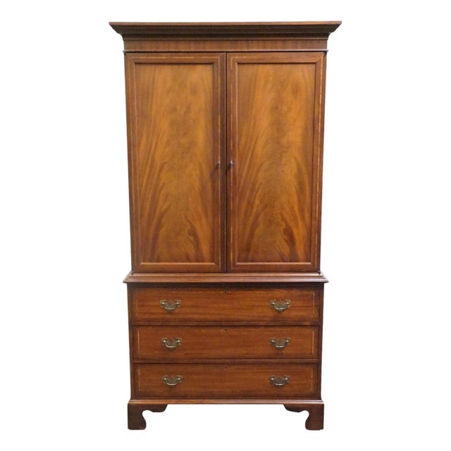 White of Mebane Solid Mahogany Traditional Style 42" Media Armoire 405-65 For Sale