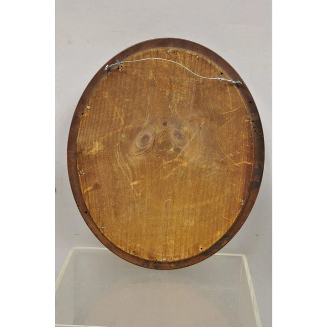 Brown Antique Victorian Wax Floral Mourning Wreath Oval Mahogany Shadow Box Oddity For Sale - Image 8 of 12