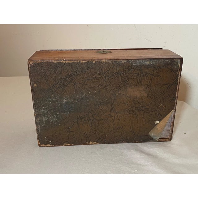 Antique 19th Century Handmade Inlaid Marquetry Painted Wood Wooden Jewelry Box For Sale - Image 16 of 16