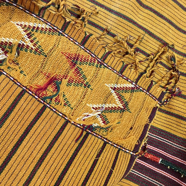 Vintage Handwoven Tribal Nigerian Kente Cloth Wedding Blanket Textile For Sale - Image 10 of 12