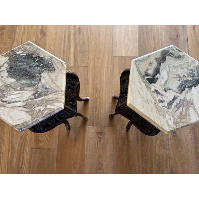 Ornamental & Decorative Materials Pair of Antique Chinese Pedestals or Planters Circa 1920's For Sale - Image 7 of 12
