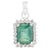 Metal Certified 9.3 Ct Natural Emerald Pendant With Diamond Halo in 925 Silver For Sale - Image 7 of 11