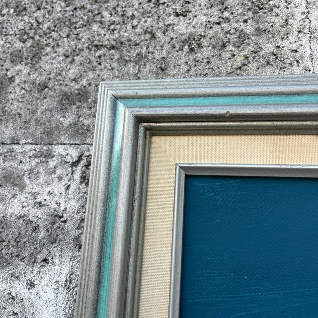 Post Modern Abstract Wall Art Painting Framed and Signed by the Artist. Circa 1980s For Sale - Image 13 of 17