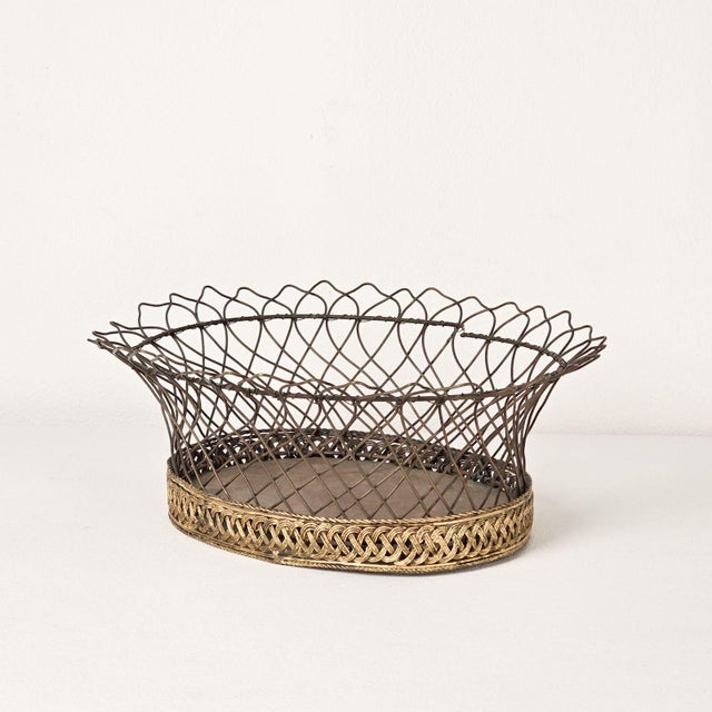 A nice vintage French tole/wire jardinière, circa 1950.