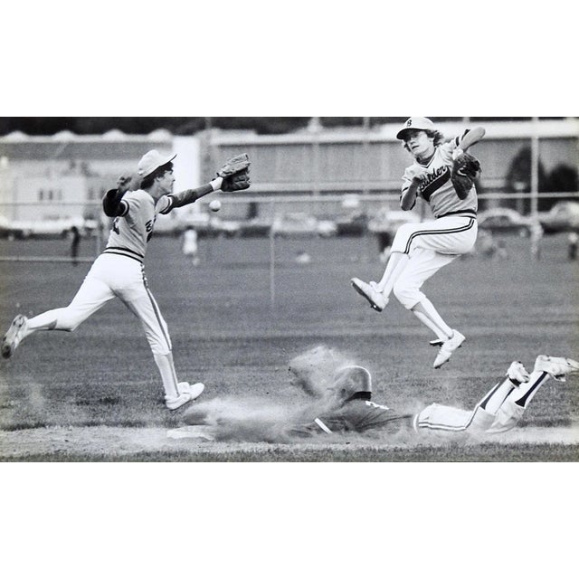 Rustic Vintage Baseball Action Photograph For Sale - Image 3 of 3