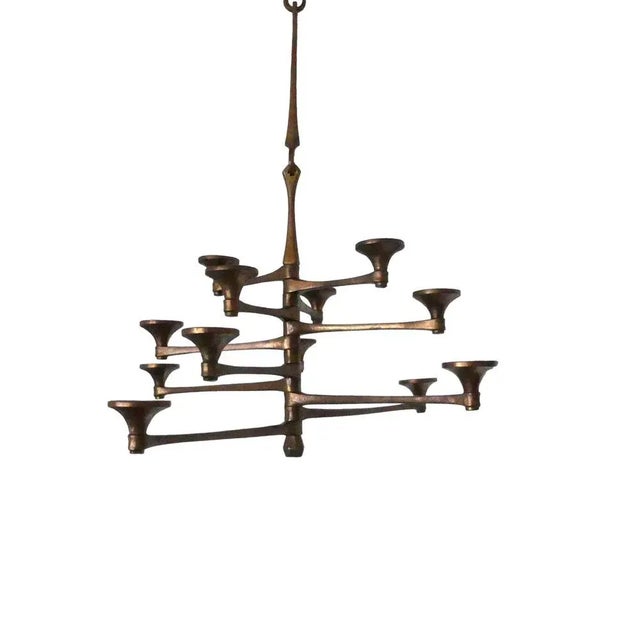 Brutalist Candleholder in Bronze For Sale - Image 4 of 11