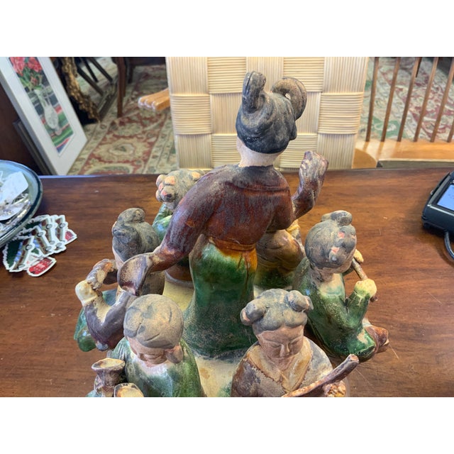 Mid to Late 20th Century Chinoiserie Figures Playing Musical Instruments For Sale - Image 4 of 12