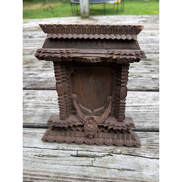 Traditional Carved Tibetan Nepal Ankhi Jhyal Wood Frame For Sale - Image 3 of 9