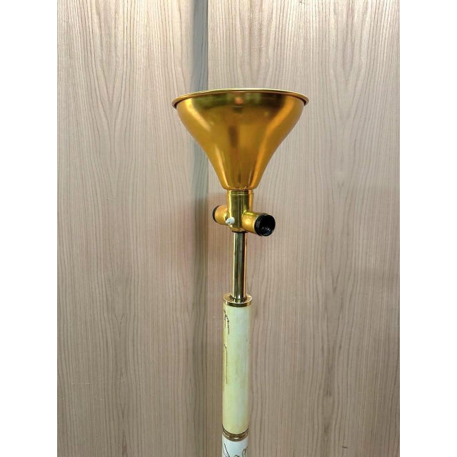 Brass & Porcelain Floor Lamp For Sale - Image 5 of 10