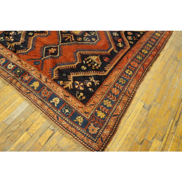 Textile 1900s Black Zig Zag Tribal Antique Caucasian Kazak Rug 5'6" X 10'4" Handknotted Wool Carpet For Sale - Image 7 of 7