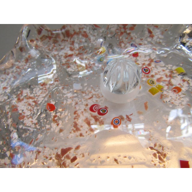 Large Vintage Italian Murano Glass Multi-Colored Murrine Leaf Chandelier For Sale - Image 12 of 18