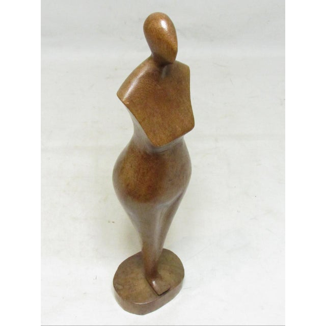 Mid Century Modern Carved Wood Abstract Female Figure For Sale - Image 17 of 18