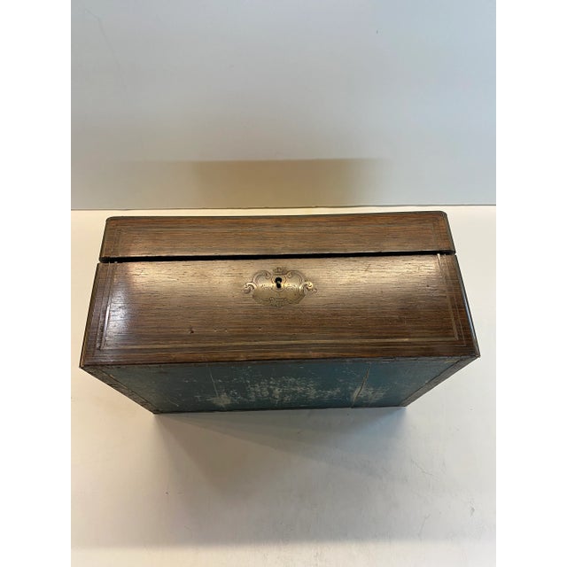 19th Century Brass Inlaid Rose Wood English Vanity Box | Chairish