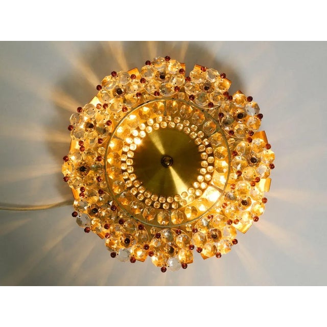 Mid-Century Modern Mid-Century Modern Glass & Brass Ceiling Lamp, 1960s For Sale - Image 3 of 18