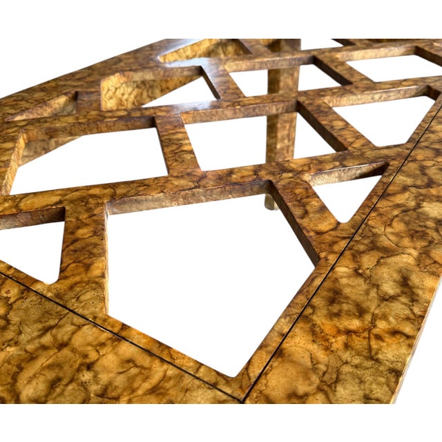 1970s Faux Tortoiseshell Dining Table Base in Oil-Drop Lacquer by Henredon For Sale In Atlanta - Image 6 of 7